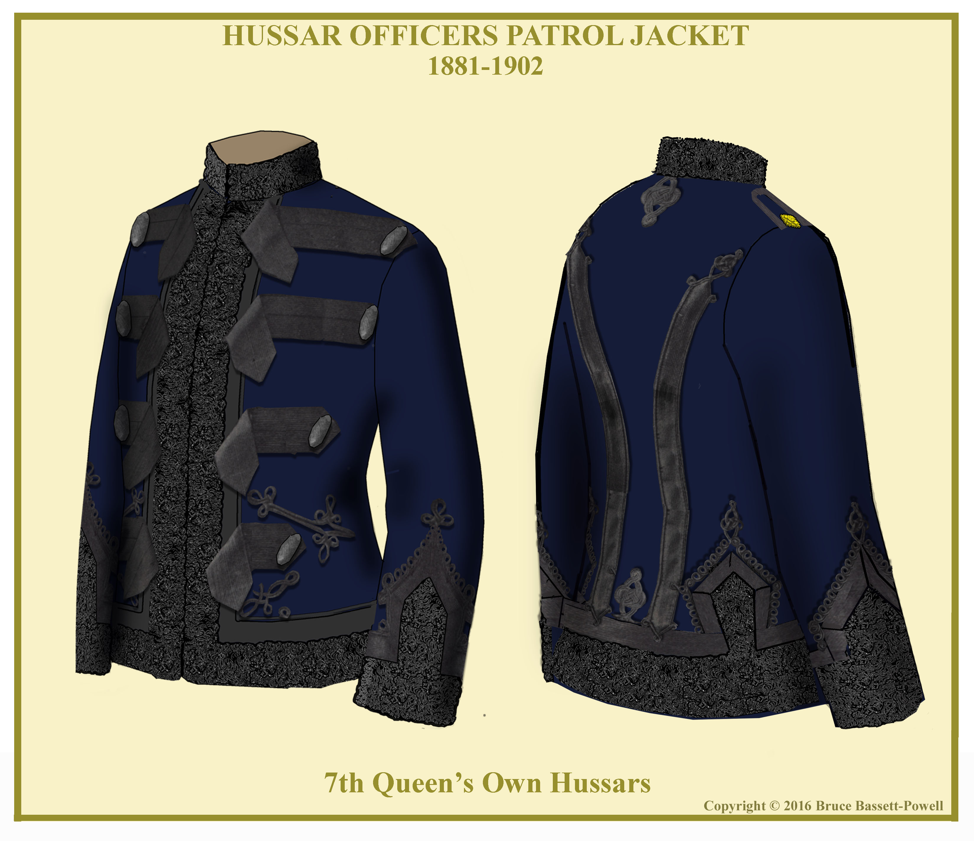 Hussar Twill Marching Band Jacket Black